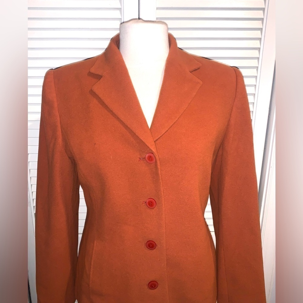 Tribal Burnt Orange wool/cashmere blend Blazer Women’s size 8 - Picture 2 of 9